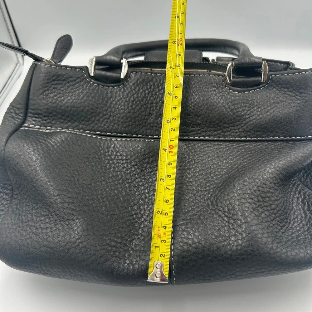 Radley London Satchel Handbag Womens Small Black Leather Contrast Stitch B-027